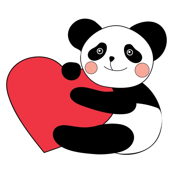З днем Валентина серце панда. — стоковий вектор