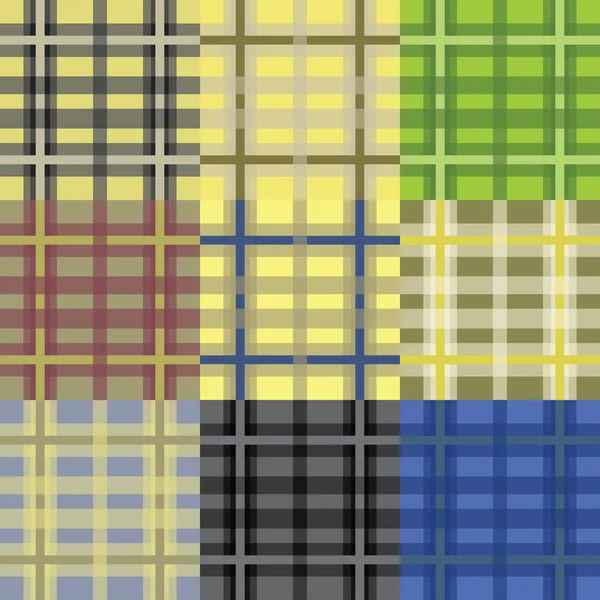 Set van naadloze tartan patronen — Stockvector