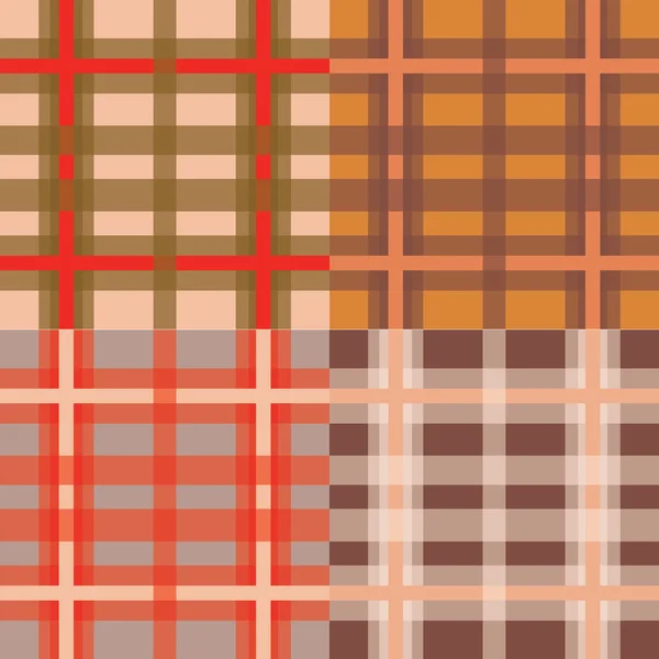 Set van naadloze tartan patronen — Stockvector