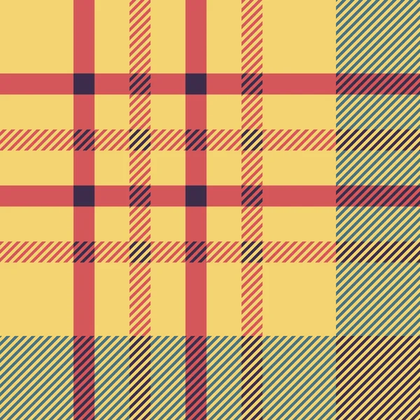 Set of seamless british tartan pattern. Plaid brown, red and yellow palette tartan pattern. Repeated twill texture for web, print, fashion fabric, textile design, background for invitation card Vector — Stock Vector
