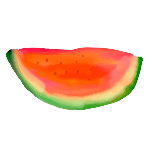 Watermelon slice isolated on white background — Stock Vector