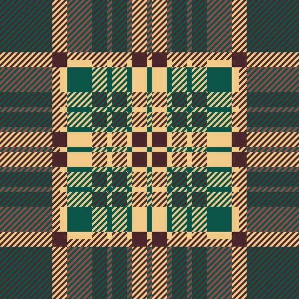 Naadloze tartan patroon. herhaald geruite twill tegel textuur. groen, bruin palet vectorillustratie — Stockvector