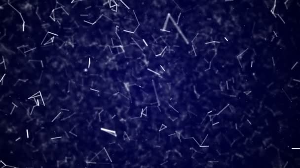  Lignes et points spatiaux bleus se déplaçant dans l'espace. Canal alpha .