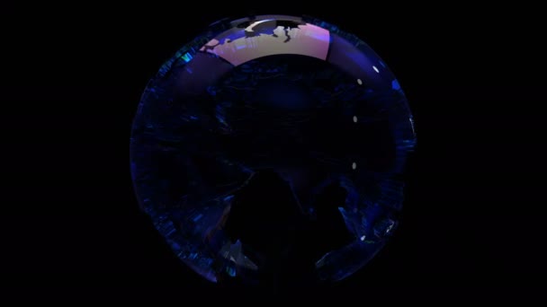 Glass globe template.Earth 3D.World map technological template.Sci Fi.Cosmic. — 비디오