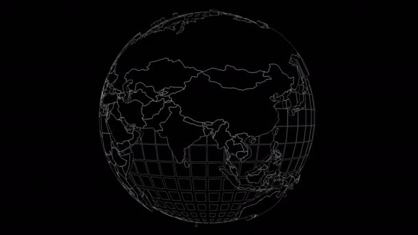 HUD globe element.World map technologické šablony.Type 2 — Stock video