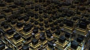 Soyut metal elementleri canlandırılıyor. Kreensaver.