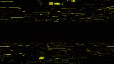 Teknolojik HUD ızgara hatları ve veri metni. Geleceğin teknoloji geçmişi..