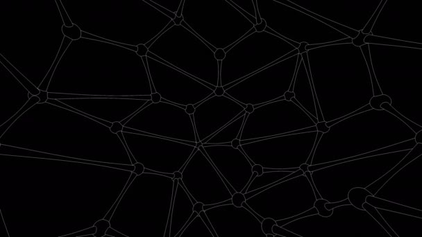 Moleculaire netketen. Abstract 3D looping animation.Connecting.Black.Global verbinding.Screensaver. — Stockvideo