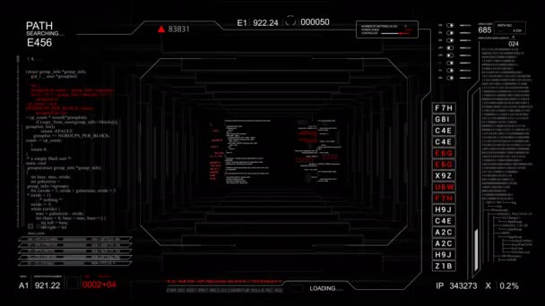 HUD introspection technologique futuriste.Sci-Fi fond numérique. — Video