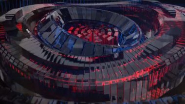 Soyut Cam ve Metal 3D animasyon döngüsü. Tip 2