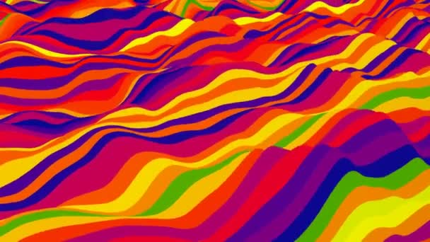 Colorful rainbow wave background. — Stock Video