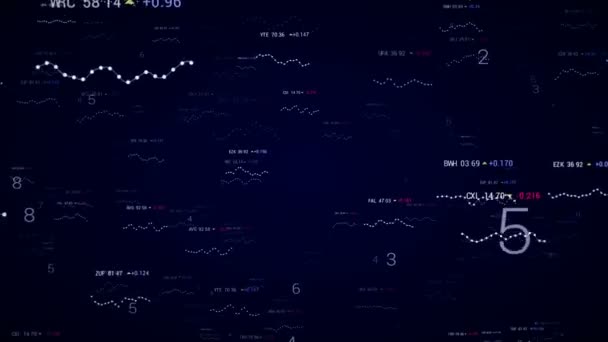 Datos HUD sin costura. Fondo y plantilla del mercado de valores de Looping. — Vídeos de Stock