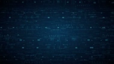 HUD teknolojik fütüristik arkaplan döngüsü. Siber uzay soyut yakınlaştırması. Tip 2
