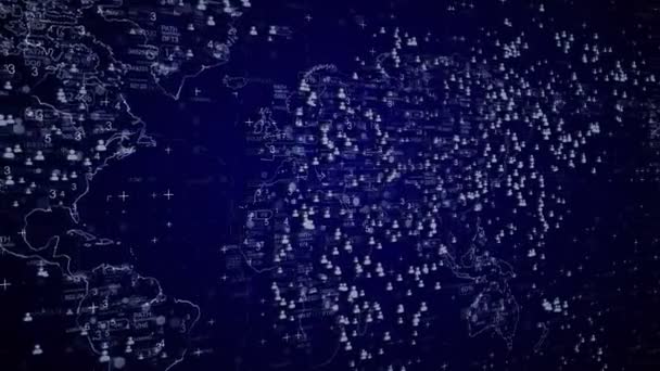 World map global network.Connecting people. — Stock Video
