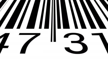 Barkod HUD tanıtımı. Paralel çizgiler ve rakamlar animasyon. Tip 1