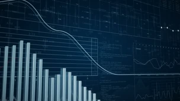 Stapeldiagram med växande indikator.Business aktieindex och grafik.Aktiemarknaden — Stockvideo