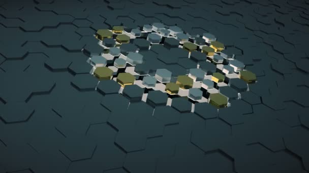 Intro.Shockwave robbanás 3D Hexagon animáció.Type 2 — Stock videók
