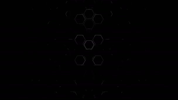 Hexagon transitions.3 bentuk animasi heksagon. — Stok Video