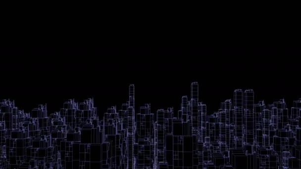 Cidade sem emenda animation.Lateral movimento. — Vídeo de Stock