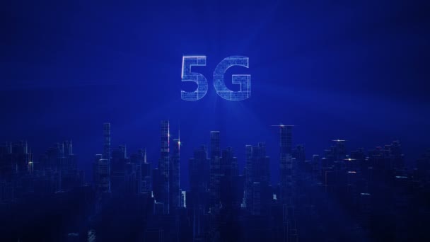5G network HUD tecnología intro.5G, red móvil presentación 3D Tipo 1 — Vídeos de Stock