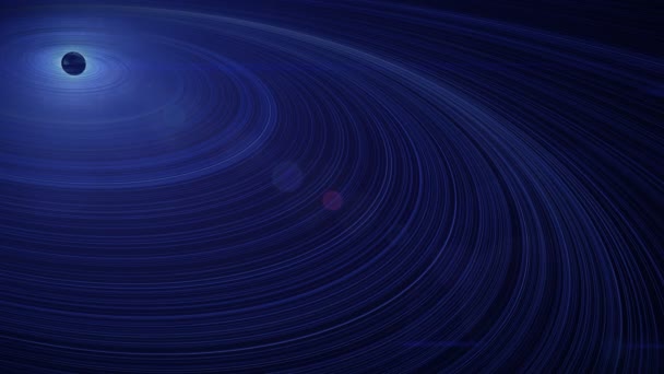 Saturn.Sci Fi cosmico tecnologico futuristico HUD sfondo.Saturno circolare, anelli ellittici.Blu Tipo 2 — Video Stock