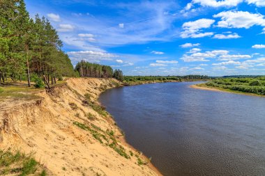 View from a high cliff on the river Klyazma clipart