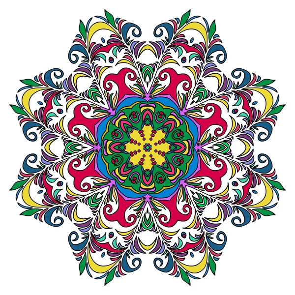 Színes kézzel rajzolt Mandala, keleti díszítő elem, Vintage stílusú. — Stock Vector