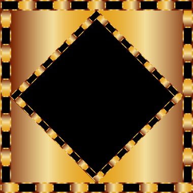 Altın Çerçeve siyah arka plan üzerine. Mükemmel kartları ve selamlar