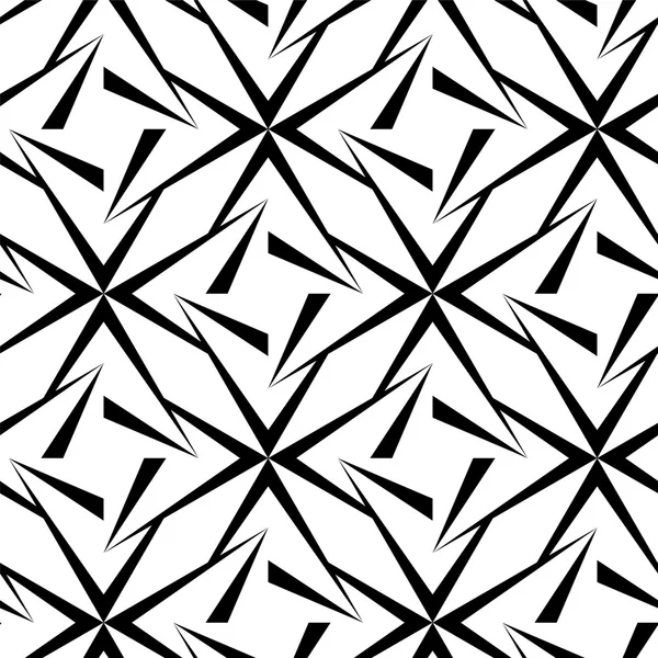 Sorunsuz poligonal siyah beyaz desen. Geometrik arka plan — Stok Vektör