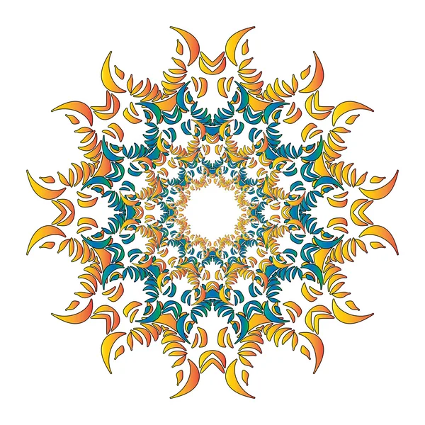 Mandala dibujado a mano colorido, elemento decorativo oriental, estilo vintage . — Archivo Imágenes Vectoriales