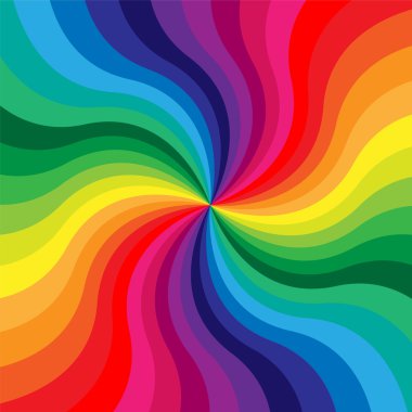 Gökkuşağı dalgalı çizgili desen. Genişleyen çizgili merkezinden çalıştıran. Geometrik desen. Tekstil, kumaş, ambalaj ve web için uygun.