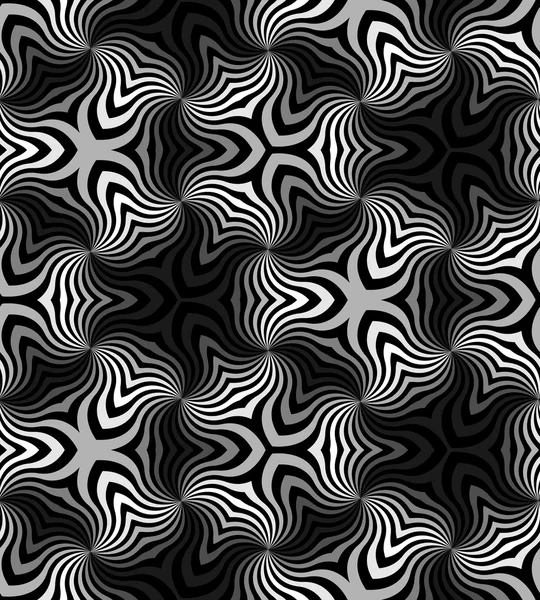 Inconsútil hermoso patrón de rizos monocromáticos. Monochrome Geometric Abstract Background (en inglés). Adecuado para textiles, tejidos y envases — Archivo Imágenes Vectoriales