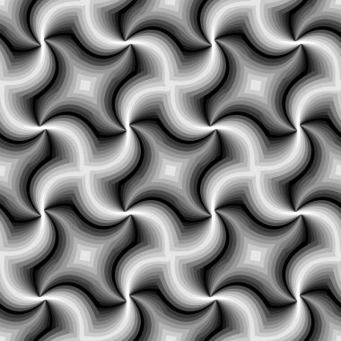 Dikişsiz Güzel Monokrom Spiral Desen. Geometrik Soyut Arka Plan. Tekstil, kumaş ve ambalaj için uygundur