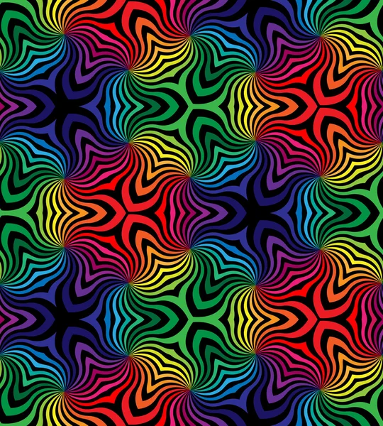 Senza cuciture nero e colorato riccioli Pattern.Geometric Astratto sfondo. Adatto per tessile, tessuto e imballaggio — Vettoriale Stock