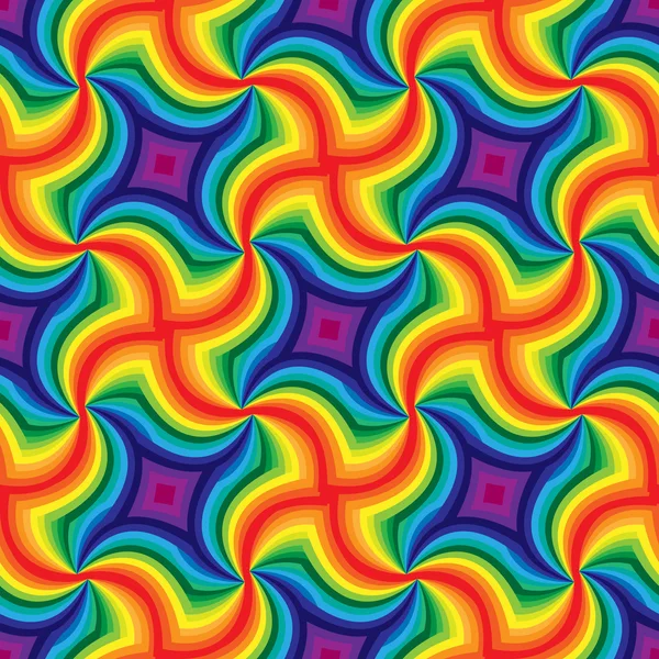 Nahtlos schöne Regenbogen-Spiralmuster. geometrischer abstrakter Hintergrund. geeignet für Textilien, Gewebe und Verpackungen — Stockvektor