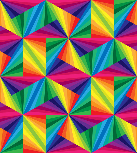  Безшовные радужные полоски. Многоугольный узор. Геометрический фон радуги. Подходит для текстиля, ткани и упаковки
