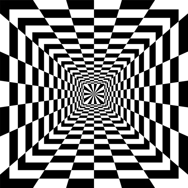 Czarno-białe prostokąty rozszerzające się od środka. Optyczne złudzenie perspektywy. Nadaje się do projektowania stron internetowych. — Wektor stockowy