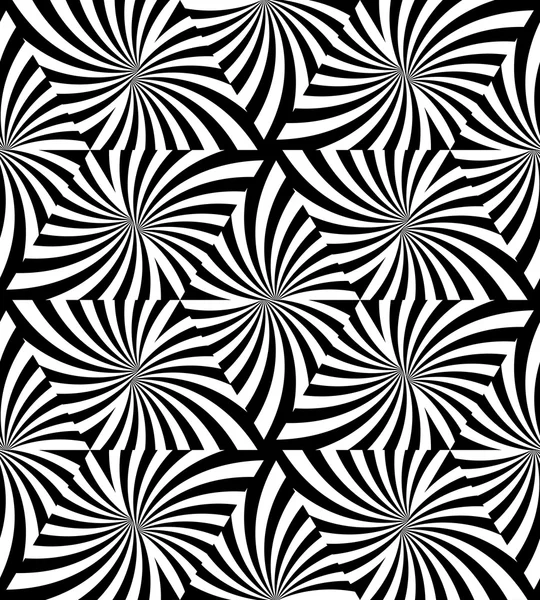 Patrón de triángulos ondulados blanco y negro sin costura. Fondo Geométrico Abstracto. Adecuado para textil, tela, embalaje y diseño web . — Vector de stock