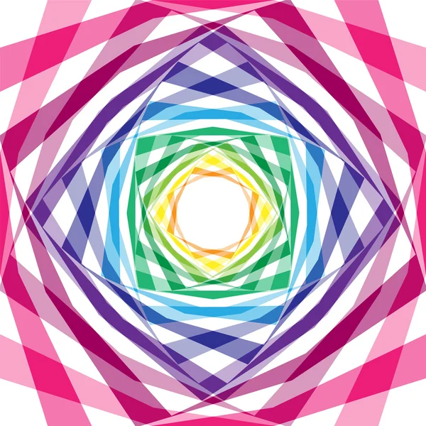 Coloré transparent échiquier rayé Helix expansion du centre. Illusion optique de profondeur et de volume. Convient pour la conception Web . — Image vectorielle
