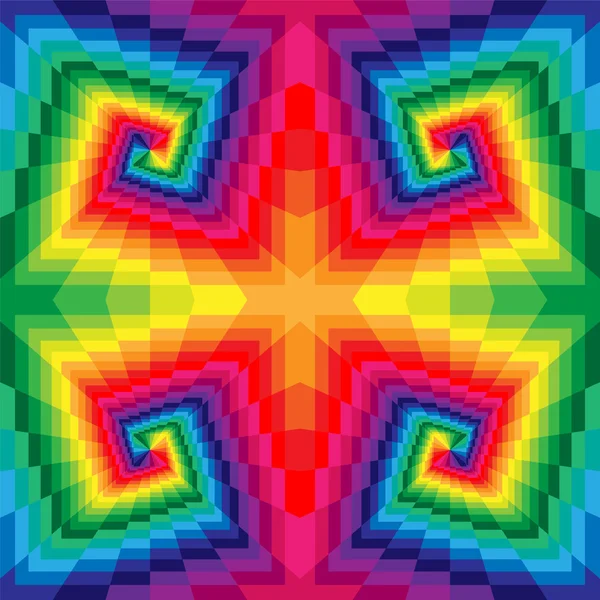 Bezszwowe kolorowe spirale prostokątów. Optyczne złudzenie perspektywy. Nadaje się do tkanin, tkanin, opakowań i projektowania stron internetowych. — Wektor stockowy