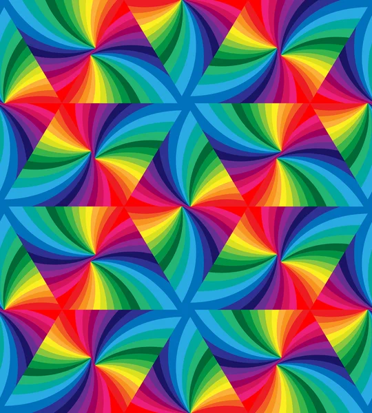 Sorunsuz gökkuşağı renkli dalgalı üçgen desen. Geometrik arka plan. Tekstil, kumaş, ambalaj ve web tasarımı için uygundur..