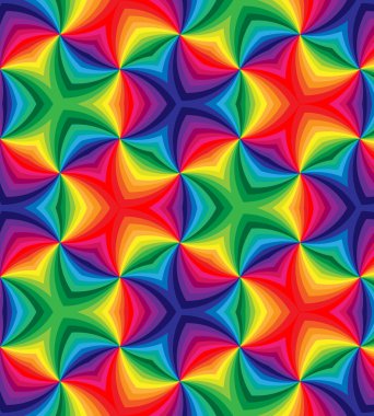 Dikişsiz Gökkuşağı Renkli Bukleler Desen.Geometrik Renkli Soyut Arka Plan. Tekstil, kumaş, ambalaj ve web tasarımı için uygundur.