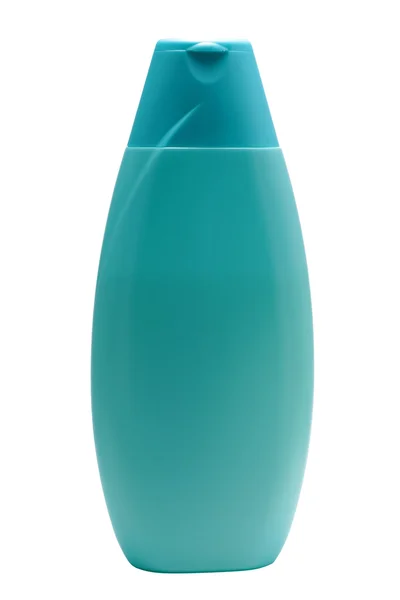 Blaue Röhre Flasche Shampoo, Conditioner, Haarspülung, Gel isoliert. — Stockfoto