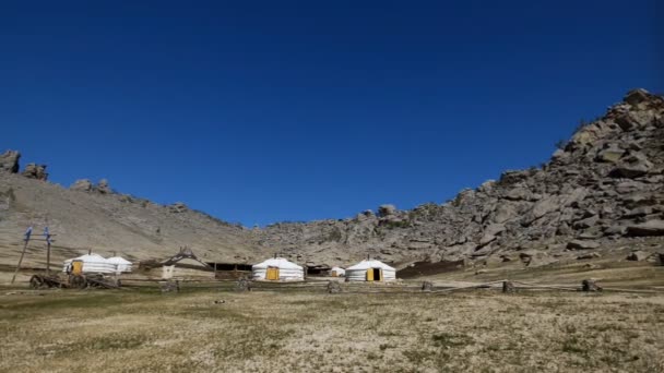 Yurt no deserto na Idade Média — Vídeo de Stock