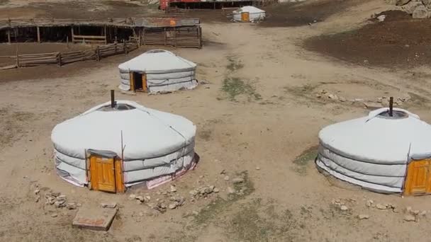 Yurta en el desierto en la Edad Media — Vídeo de stock