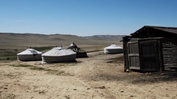Yurt in de woestijn in de Middeleeuwen — Stockvideo