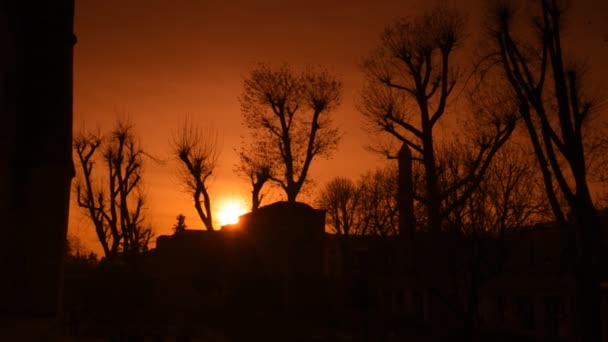 美丽的夕阳笼罩着城市 — 图库视频影像