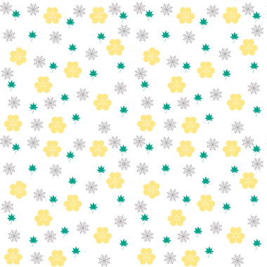 Sevimli kaktüs ve çiçeklerle kusursuz desen..