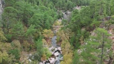 İnsansız hava aracı canlı bir zümrüt ormanında süzülüyor, gevezelik eden bir dere ve asma köprü ile baş döndürücü bir kaya geçidini açıyor doğa aşıkları ve kaşifleri kendine çekiyor.