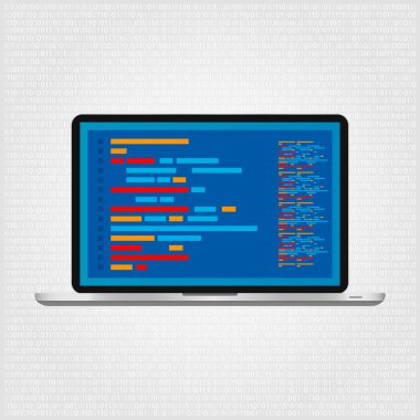 Programlama ve kodlama. Web geliştirici kodlama kavramı. Vektör illüstrasyonu.